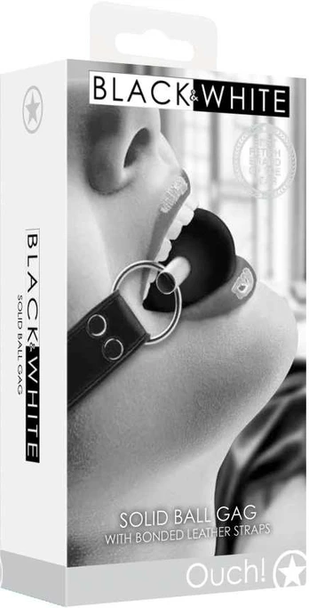 Ouch By Shots Ouch! Solid Ball Gag - With Bonded Leather Straps
