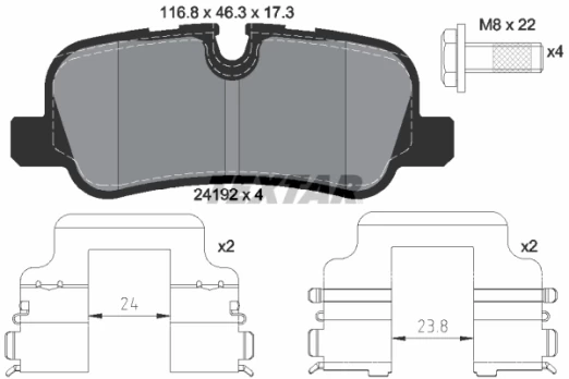 TEXTAR 2419204 Brake pad set
