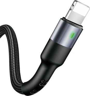 USB Usams USB-A - Lightning kabelis 1 m Juodas