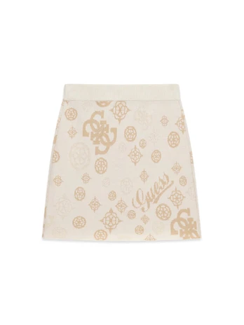 Guess Mini sijonas J6BD04 Z1278 Kreminė Regular Fit