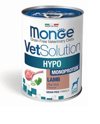 Monge VetSolution Dog Wet Hypo Mono Lamb konservai šunims, 6x400 g