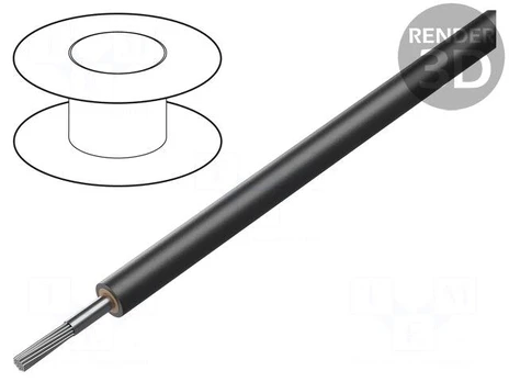 Wire | NSGAFÖU | 1x6mm2 | stranded | Cu,tinned | rubber | black | CPR: Eca