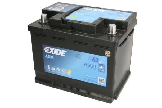Starting battery 62Ah 680A R+ AGM