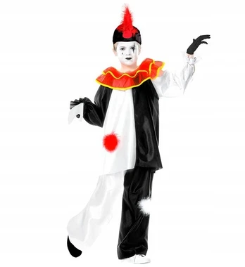 Kostiumas Klounas Pierrot Vaikams 140 Dydis