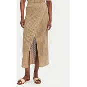 TWINSET Midi sijonas 251TT3192 Smėlio Slim Fit