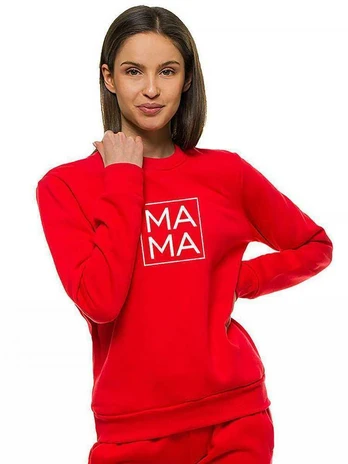 Moteriškas raudonas džemperis MAMA