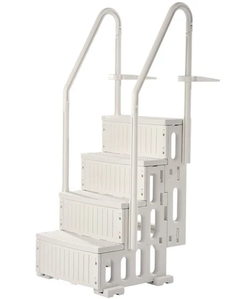 4 pakopų balti baseino laipteliai 48-54 cm baseinams