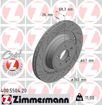 Stabdžių diskas ZIMMERMANN 400.5504.20