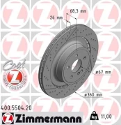 Stabdžių diskas ZIMMERMANN 400.5504.20 kaina