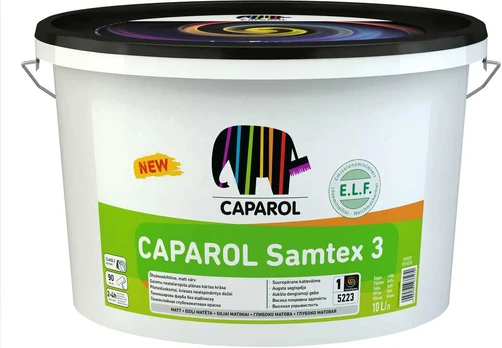 Lubų dažai Caparol SAMTEX 3 ELF B1, balti, 15 l