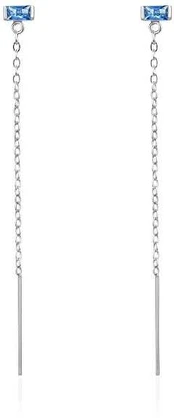 Agato Long sidabrinis earrings with mėlynas zircons AGT-E076PBL