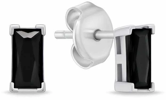 Brilio Silver Sidabrinis earrings with juodas cubic zirconia EA1176WBC