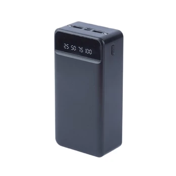 Riff YM-407S Mega 30000mah Power bank Charger 2x USB 2.1A Max Output / Micro USB + USB-C Input + 3 Cables Black