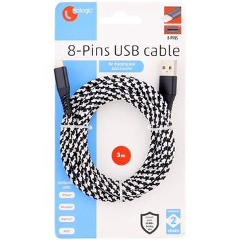 SOLOGIC USB - Apple Lightning įkrovimo ir duomenų perdavimo laidas, 3 m