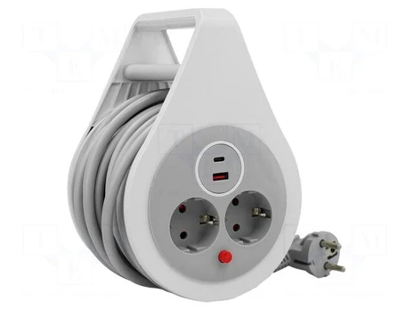 Mains | 3x1.5mm2 | Schuko | Sockets: 4 | PVC | white | 10m | 13A