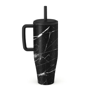 Noir Origin - Black Marble All Day Leakproof Tumbler