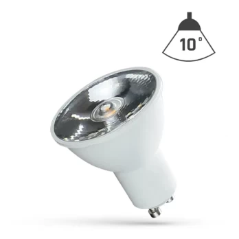 6W 3000K GU10 LED lemputė 10°, šiltai balta
