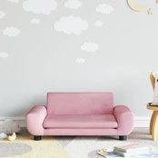 Vaikiška sofa, rožinės spalvos, 70x45x33cm, aksomas kaina