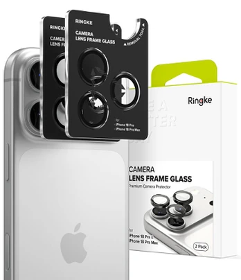 Juoda kameros apsauga Apple iPhone 18 Pro / 18 Pro Max telefonui "Ringke Camera Frame Protector 2-Pack"
