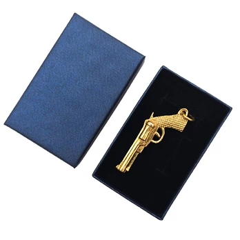 Revolver-Shaped Brass Keychain in Box – KRT19A