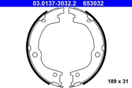 ATE 03.0137-3032.2 Brake shoe set