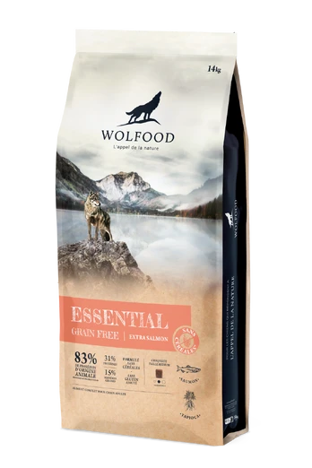 Sausas šunų ėdalas WOLFOOD Essential Extra Salmon, 14 kg