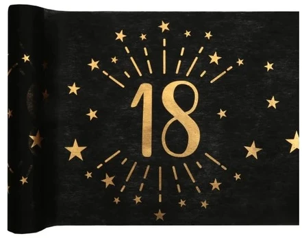 Santex Juodas and auksinis table runner, 18 metai