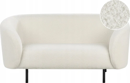 Beliani 2 vietų sofa LOEN Boucle balta