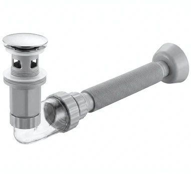 Praustuvo sifonas REA Flow su Click-Clack, Chrome