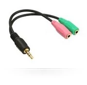 MicroConnect AUDALS015 - 3.5mm - 2x3.5mm - Male/Female - Juodas