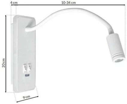 Naktinė lempa BASE 8W+2W Baltas