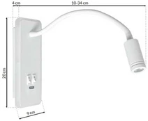 Naktinė lempa BASE 8W+2W Baltas kaina