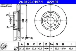 ATE 24.0122-0197.1 Brake Disc kaina