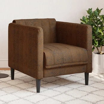 Sofa kėdė, rudos spalvos, dirbtinė versta oda