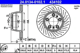 ATE 24.0134-0102.1 Brake Disc kaina
