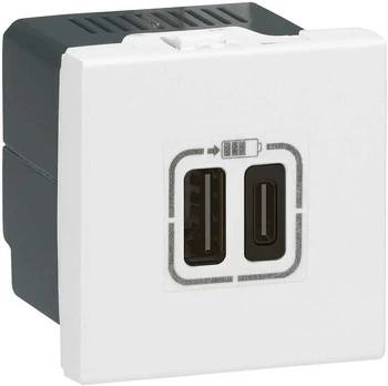 USB + USB C pakrovėjas Mosaic Legrand 077592 (5V, 3A, 15W)