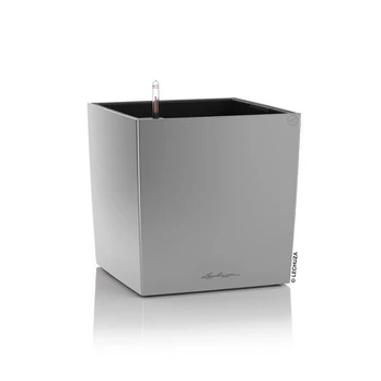 Lechuza vazonai Cube Premium 50 cm, Sidabrinė metalinė