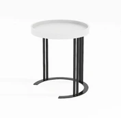 Side table KEIRA D40xH45cm, baltas kaina