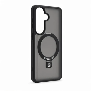 Nugarėlės dėklai Evelatus Samsung Galaxy S26 Shield Case With MagSafe & Stand Matte Ring Black