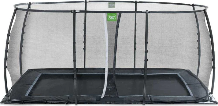 EXIT Dynamic ground level trampoline 275x458cm with safety net - juodas