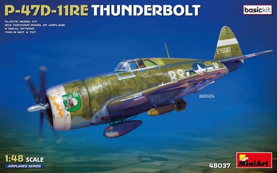 Klijuojamas Modelis MiniArt 48037 P-47D-11RE Thunderbolt Basic Kit 1/48