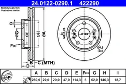 ATE 24.0122-0290.1 Brake Disc kaina