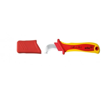 Knife for removing cable jacket - hook blade with guide
