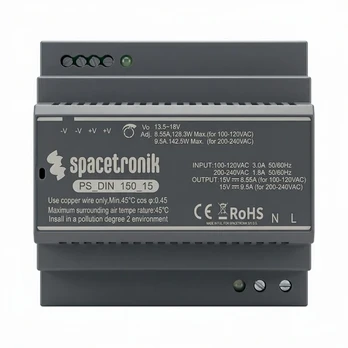 Spacetronik Maitinimo šaltinis DIN 150W 15V 9.5A
