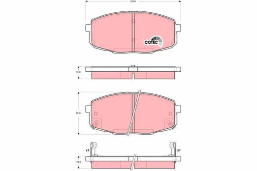 TRW GDB3342 Brake pad set