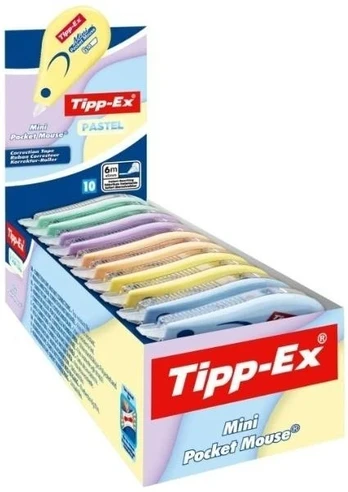 Mini korektoriai juostelėje Tipp-Ex Mouse 10 vnt. BIC