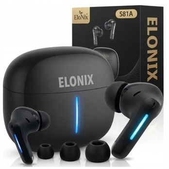 Belaidės ausinės Elonix, juodos