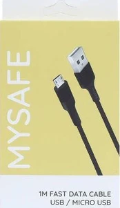 MYSAFE CABLE CL1M MICRO USB 1M Juodas