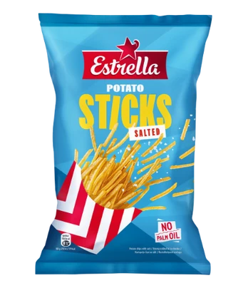 Bulvių traškučiai ESTRELLA STICKS su druska, 70g