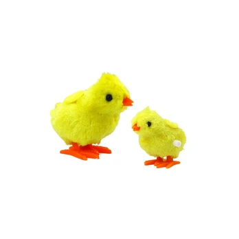 Lean Jumping Wind-Up Chicken Plush Geltona